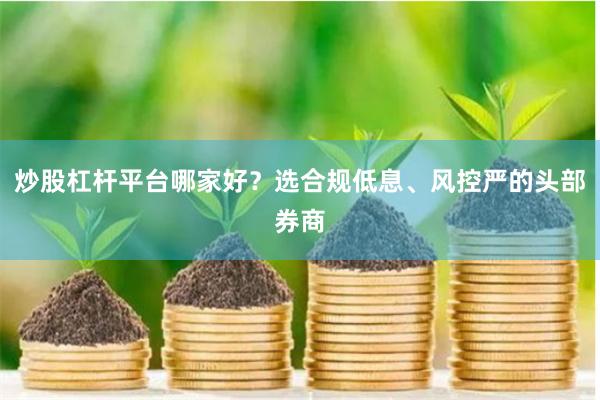 炒股杠杆平台哪家好？选合规低息、风控严的头部券商